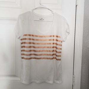 J. Crew Gold Stripped Tee